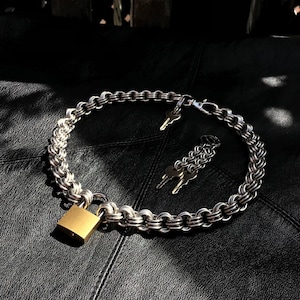 Padlock Collar & Key Earrings