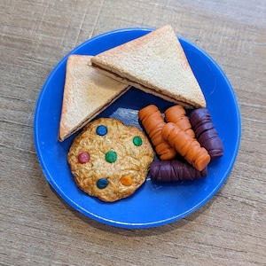 Sandwich, Carrot, Cookie Lunch Set for 18 inch dolls, doll food, doll set, doll accessories