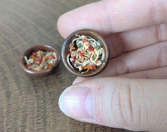 1:12 scale miniature food, meal set of 2, noodles, dollhouse kitchen accessories