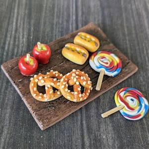 1:12 scale miniature food, carnival food set, dollhouse kitchen accessories