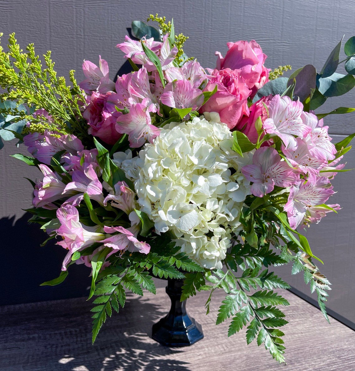 Black Wedding Centerpieces Pedestal Vase Compote Vases Wedding Vase