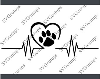 Download Paw Heartbeat Svg Etsy