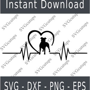 American Pit Bull Svg, Pit bull dxf, Pit bull png, Pit bull eps, Pit bull cut file, Pit bull Silhouette, Pit bull heartbeat