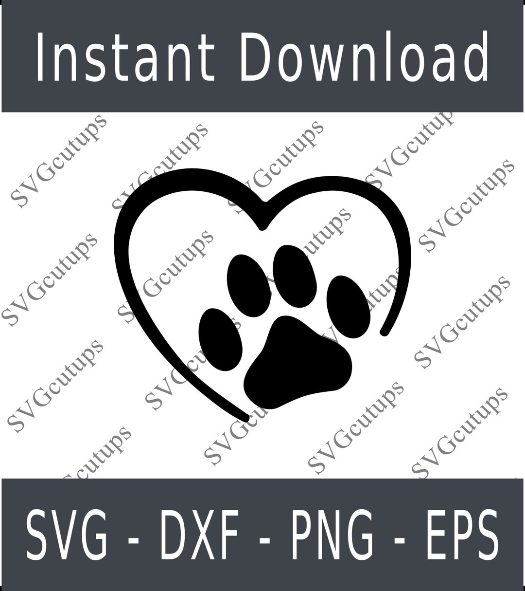 Paw Print Svg Heart Paw Print Svg Dog Paw Svg Paw Print Cut - Etsy