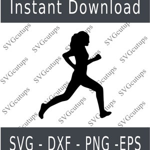 Running woman Svg, Runner Svg, Running Svg, workout svg, Fitness svg, Cut file, Run svg , Girl Running SVG, Running Silhouette