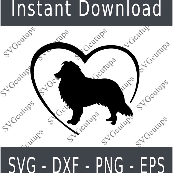 Shetland Sheepdog Svg, Sheltie Silhouette, Sheltie Cut file, Sheltie Dxf, Sheltie Eps, Sheltie Outline, Sheltie ClipArt