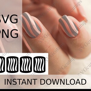 Plantillas de uñas Mode Wave, SVG, PNG, archivo de corte para Cricut y máquinas de corte similares
