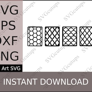 Nail Art SVG, quatre modèles de pochoirs, fichier de coupe pour Cricut et machines similaires