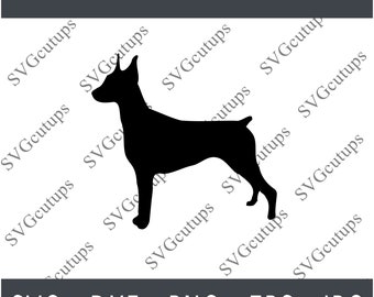 Miniature Pinscher Svg, Miniature Pinscher Silhouette, Mini Pinscher Cut file, Mini Pinscher Dxf, Mini Pinscher Outline