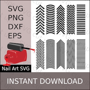 Arquivo SVG para Nail Art, Guias básicos para unhas SVG, Arquivo de corte para Nail Art, SVG para Cricut