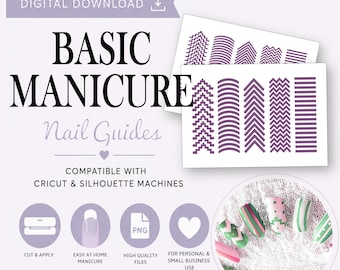 Basisnagelgeleiders SVG | Nagelkunst gesneden bestand | Nagelontwerpsjabloon | Cricut-compatibel | Direct downloaden | Commercieel gebruik