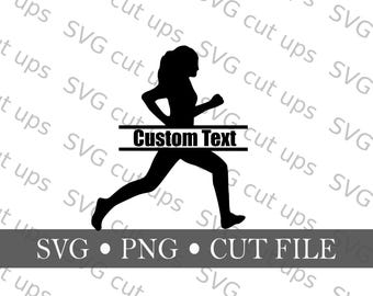 Running split monogram Svg, Runner Svg, girl running Svg, Cut file,Runner, Girl Running SVG, Running monogram , split frame