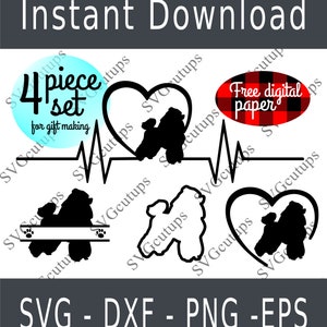 Ensemble de décalcomanies caniche toy, svg caniche, fichier dxf, clipart caniche, vecteur caniche, fichier de coupe, silhouette caniche, contour caniche