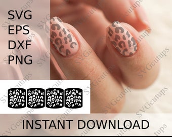 Nail Art SVG file, Leopard print nail stencil, Nail Stencils Svg, Nail Stencils Cut File, SVG for Cricut