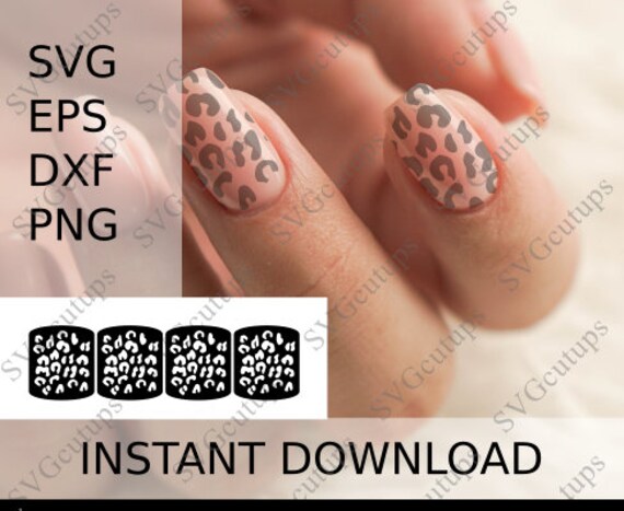 leopard print nail stencil nail stencils svg nail art svg etsy sweden