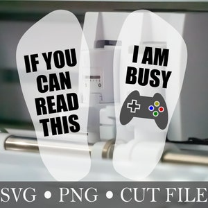 Chaussette SVG, si vous pouvez lire ceci, je suis occupé à jouer, comprend un fichier de coupe pour vinyle HTV et PNG pour sublimation