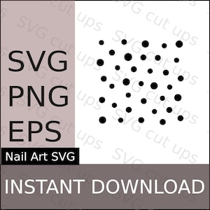 Archivo SVG de Nail Art, pegatinas de uñas con puntos, archivo de corte de pegatinas de uñas, SVG para Cricut y máquinas de corte similares
