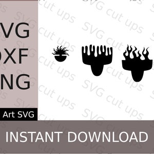 Nail guide svg, sunset, paint drip, and flame nail are guides, Svg, Dxf and Png, digital download for Cricut and similar crafting machines