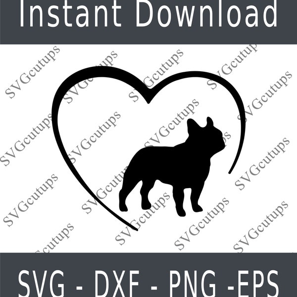 French bulldog svg, dxf, png, cut file, French Bulldog Silhouette, French Bulldog outline