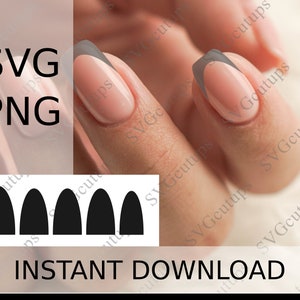Guías para diseños de uñas ovaladas, SVG, PNG, archivos de corte para Cricut y máquinas de corte similares