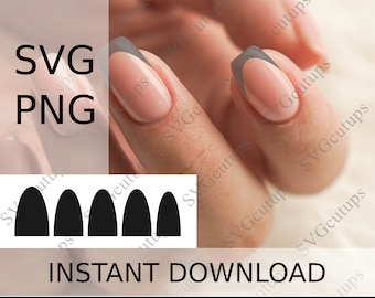 Ovale Nail Art-gidsen, SVG, PNG, snijbestand voor Cricut en soortgelijke snijmachines