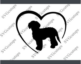 Goldendoodle heart Svg, Goldendoodle Dxf, Goldendoodle Svg, Goldendoodle silhouette, Goldendoodle Cut file, Golden doodle