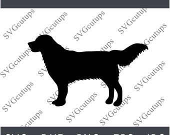 Golden Retriever SVG, silueta de Golden Retriever, archivo de corte de Golden Retriever, Golden Retriever DXF, contorno de Golden Retriever