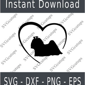 Maltese Svg, Maltese Cut File, Maltese Eps, Maltese Dxf, Silhouette, Maltese heart, Cut file for Cricut