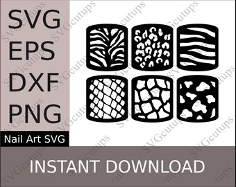 nail art svg file animal print nail stencil nail stencils etsy