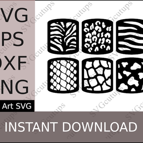 nail art svg file animal print nail stencil nail stencils etsy