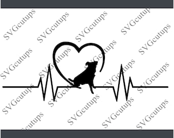 Jack Russel Terrier heartbeat Svg, Cut file, Jack Russel Terrier Silhouette, Jack Russel Terrier heartbeat
