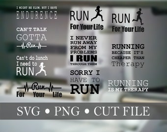 10 Running quote T-shirt Svg files, cut files for cricut