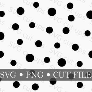 Random Polka Dots, Seamless Pattern with transparent background, SVG and PNG files, Use for sublimation, to print fabric or other projects