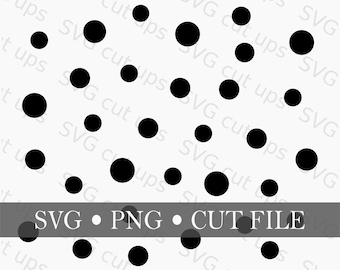 Random Polka Dots, Seamless Pattern with transparent background, SVG and PNG files, Use for sublimation, to print fabric or other projects