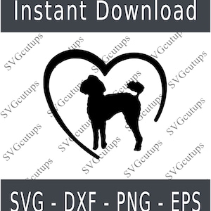 Standard poodle Svg, Poodle svg, dxf file, Poodle clipart, Poodle vector, cut file, Poodle Silhouette, Poodle heart