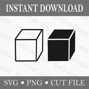 Cubo 2D, SVG, PNG, archivo de corte para Cricut