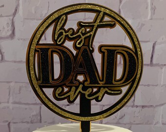 Caketopper "DIGITAL" Platilla de corte SVG día del padre Best dad ever