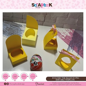 Cajas Box archivo de corte SVG cameo huevo Kinder pascua