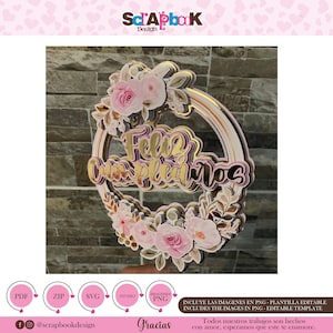 Caketopper &quot;DIGITAL&quot; SVG machine cutting template Happy Birthday