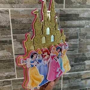 Cake topper DIGITAL Plantilla de corte SVG Castillo Princesas imagen 1