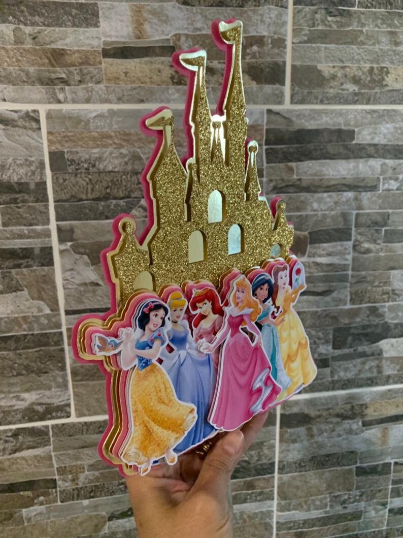 Cake topper DIGITAL Plantilla de corte SVG Castillo Princesas imagen 1