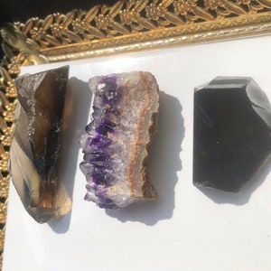 ENERGY PROTECTION Crystals Set Protection Stone Natural Crystal Set Grounding Crystal Raw Crystal Gift Spiritual Gift Crystal Healing Gift