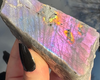 HIGH QUALITY Labradorite Purple Labradorite Freeform Labradorite Pink Purple Flash Labradorite Crystal Specimen Labradorite Raw Stone