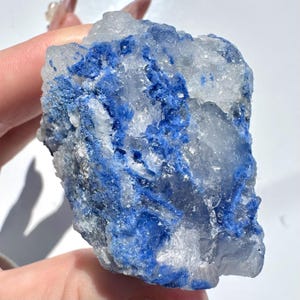 BLUE QUARTZ DUMORTIERITE Blue Dumortierite Crystal Rare New Brazil Quartz Blue Crystal Specimen Dumortierite in Quartz Cluster Dumortierite
