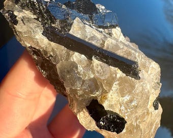 RAW BLACK TOURMALINE Quartz Tourmaline Crystal for Protection Stone Raw Tourmaline Raw Tourmalined Quartz Matrix Crystal Specimen Tourmaline