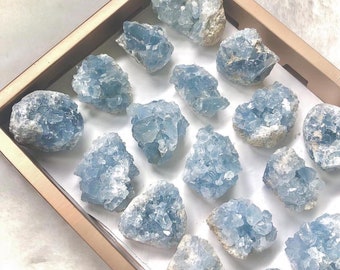 BLUE CELESTITE Cluster Raw Celestite Geode High Quality Celestite Cluster Celestite Crystal Blue Crystal Chunks Gemmy Celestite Blue Stone