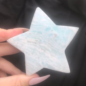 HIGH QUALITY Blue Caribbean Calcite Star Natural Blue Calcite Blue Caribbean Star Calcite Carving