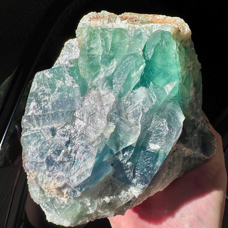 DURANGO FLUORITE Large Fluorite Crystal Statement Piece Fluorite Mexico Fluorite Free Form Fluorite White Purple Blue Fluorite Raw Crystal image 2