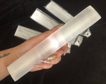 WHITE SELENITE Plate Selenite Charging Plate Polished Selenite Bar Selenite Wand Crystal Charging Plate Natural Selenite Genuine Selenite