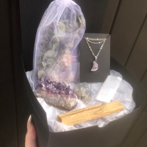 Crystal Box Set Crystal Gift Set Crystal for Stress-Relief and Calm Spiritual Gift Box Crystal Gift Box Care Package